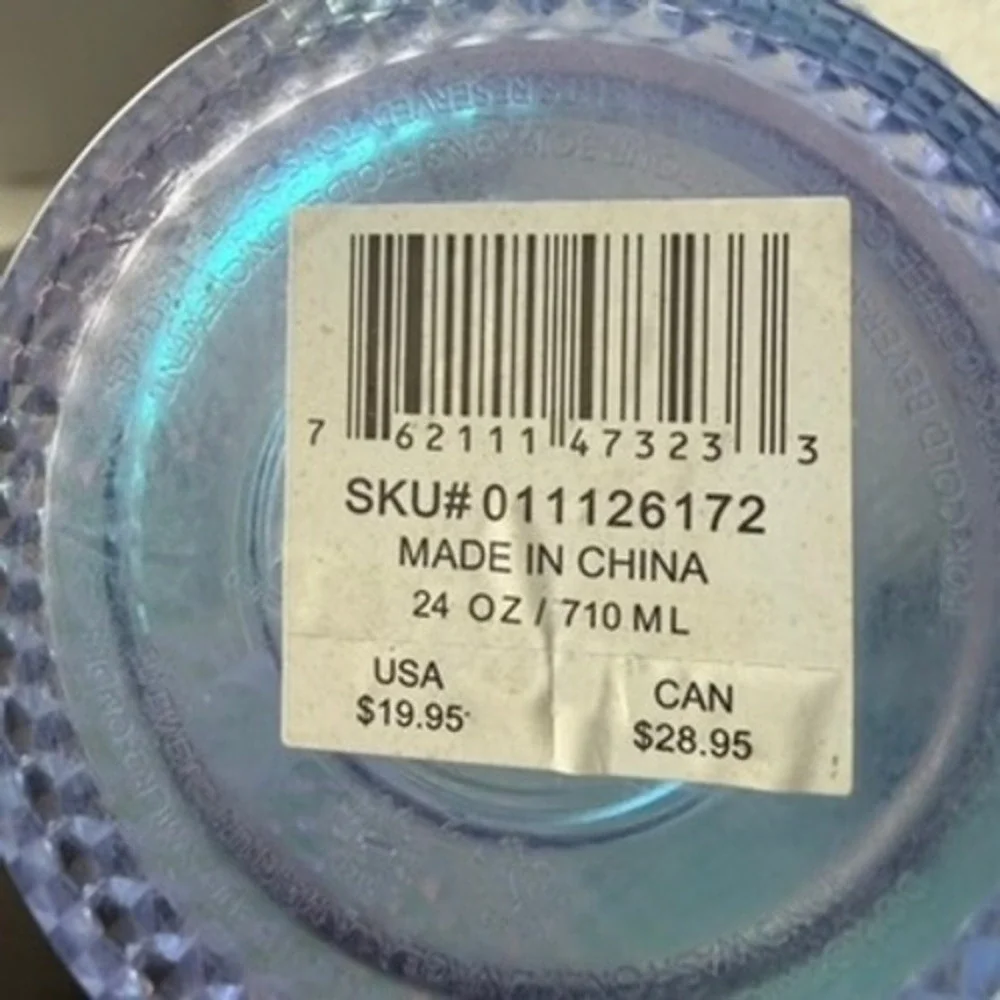 Starbucks 24oz Blue Teal Iridescent Ombre Studded Venti Cold Cup w Straw Lid